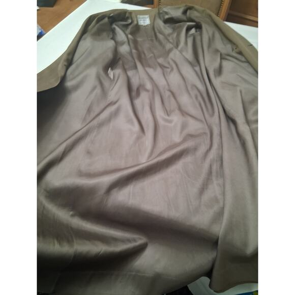 Kristen Blake 100% Wool Trench Coat Belted Sz L 12 Tan Long Winter Vtg USA Flaw - Picture 9 of 16